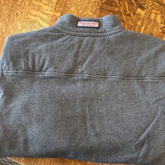 Vineyard Vines Men's Charcoal 1/4 Zip-Up Sweater Sweatshirt Top Sticking Sz S - Picture 6 of 7
